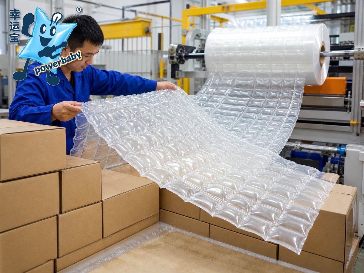 Luckypack stacking carton air cushion film production