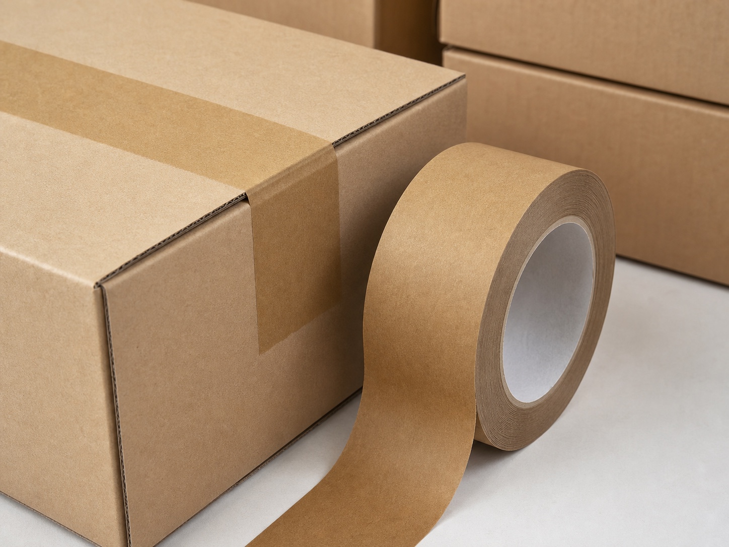 Focused kraft paper tape for carton sealing