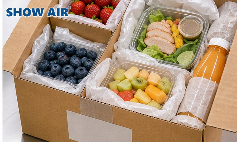 SHOWAIR branded fruit food and fresh produce cushioning solution