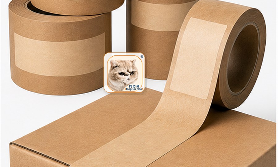Tong Tai Mao logo on custom kraft paper tape rolls