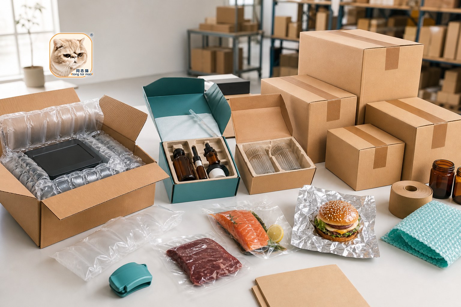 Custom packaging applications for electronics cosmetics food and e-commerce parcels