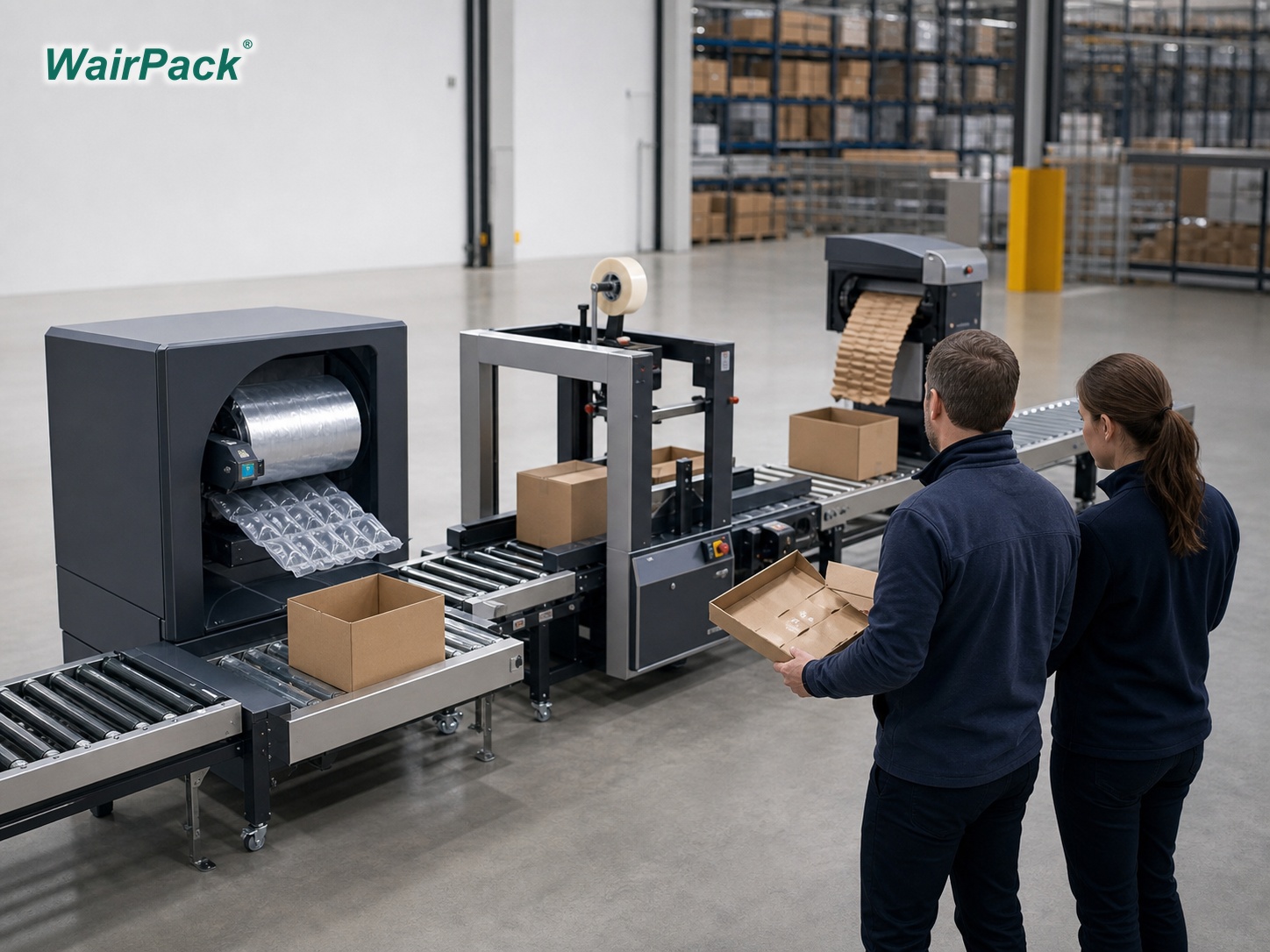 WairPack packaging machine workflow planning for a carton packing line